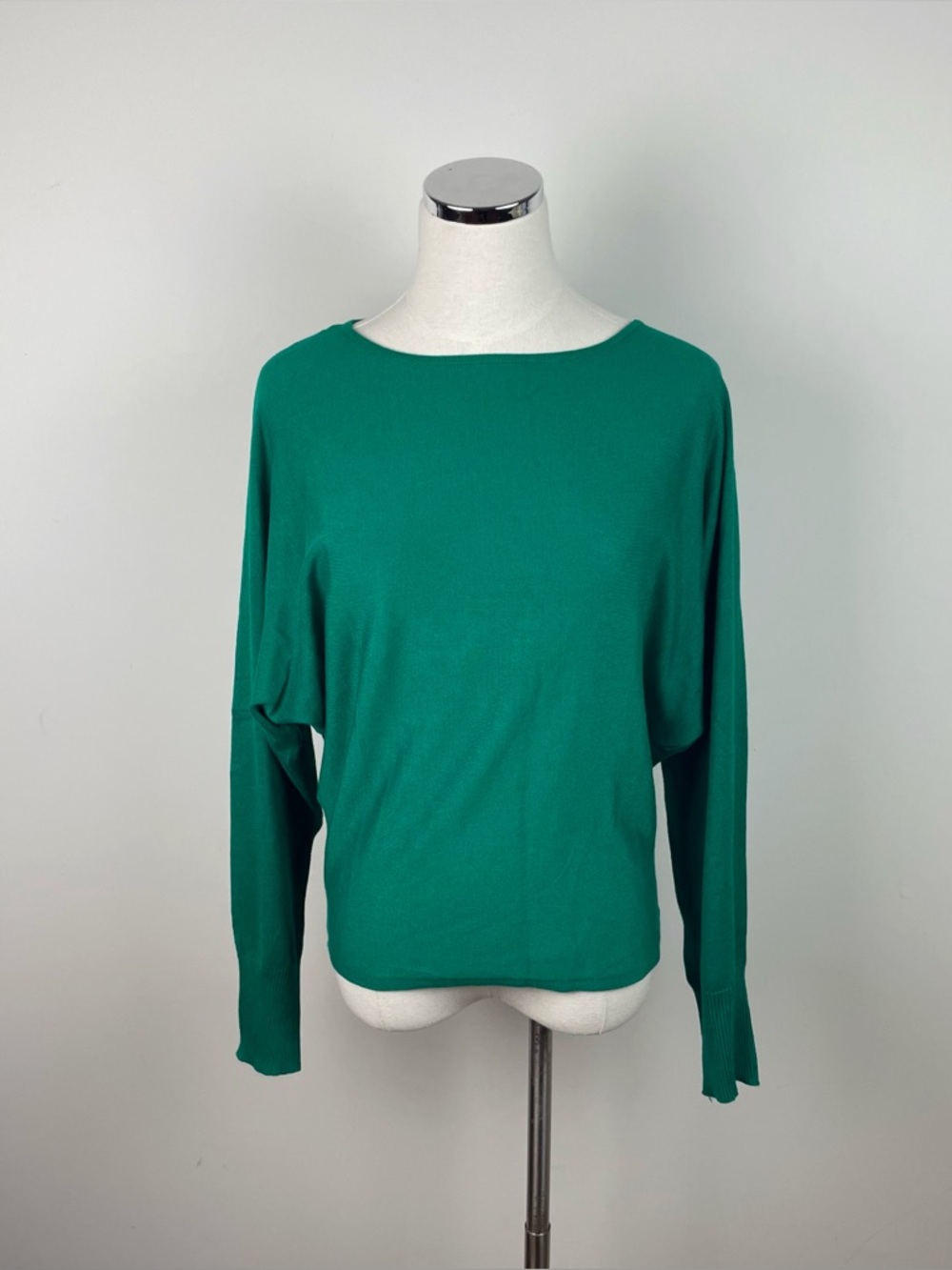 Cyrus Solid Green Knit Long Sleeve Sweater Women Small